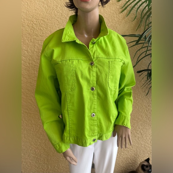 IMPULSE brand lime green canvas jacket - Picture 2 of 10